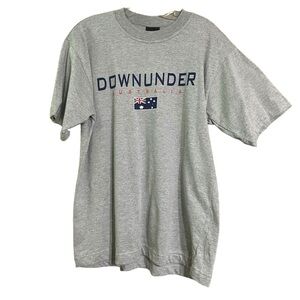 Samsousan Australian Down Under Flag Gray T Shirt Sz M  EUC